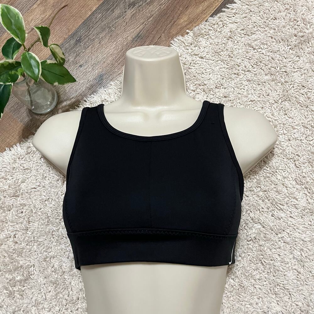 Nike Dri-Fit Size Medium Black Scoop Back Cutout Athleisure Sports Bra NWOT - Picture 2 of 5